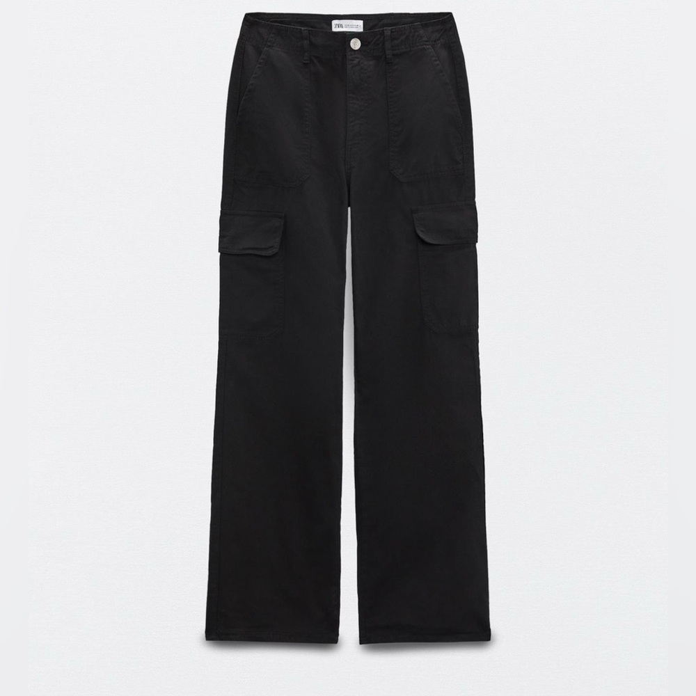 NWT - Zara - High Rise TRF Straight Leg Cargo Pants